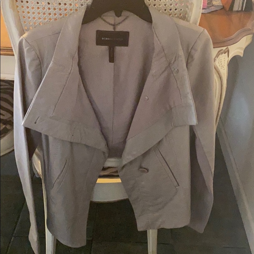 Leather crop jacket